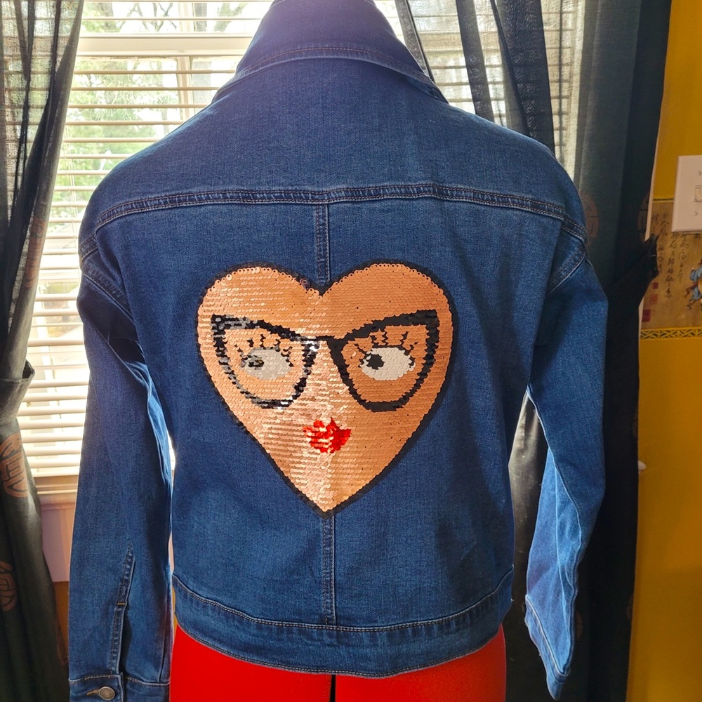 Jeweled denim jacket